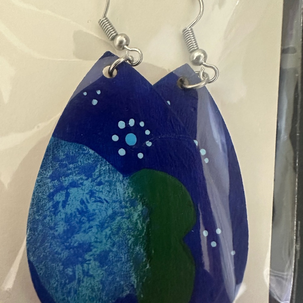 Blue and Green Teardrop Earrings